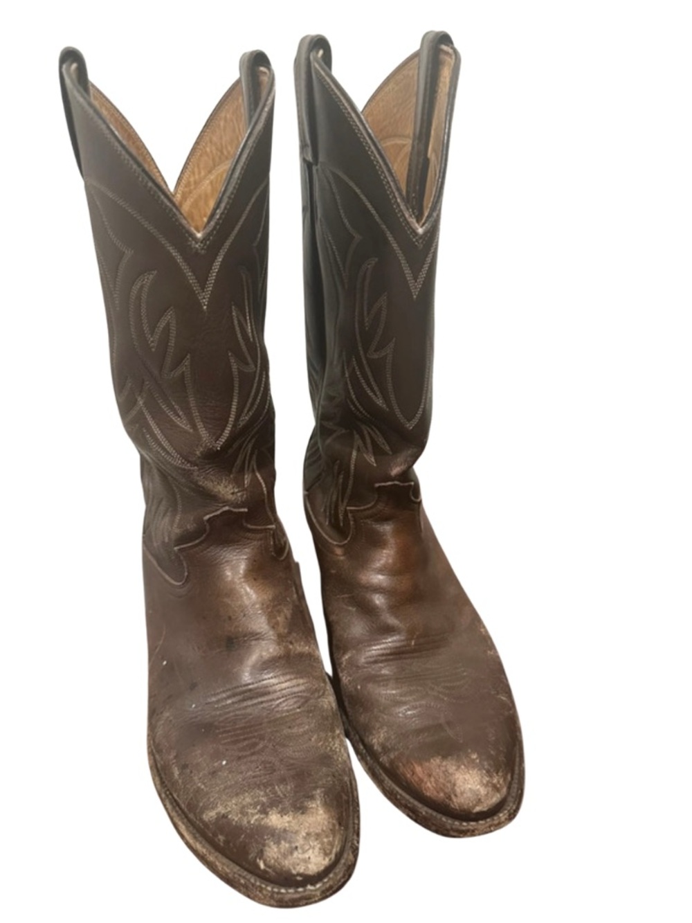 Vintage Brown Leather Cowboy Boots